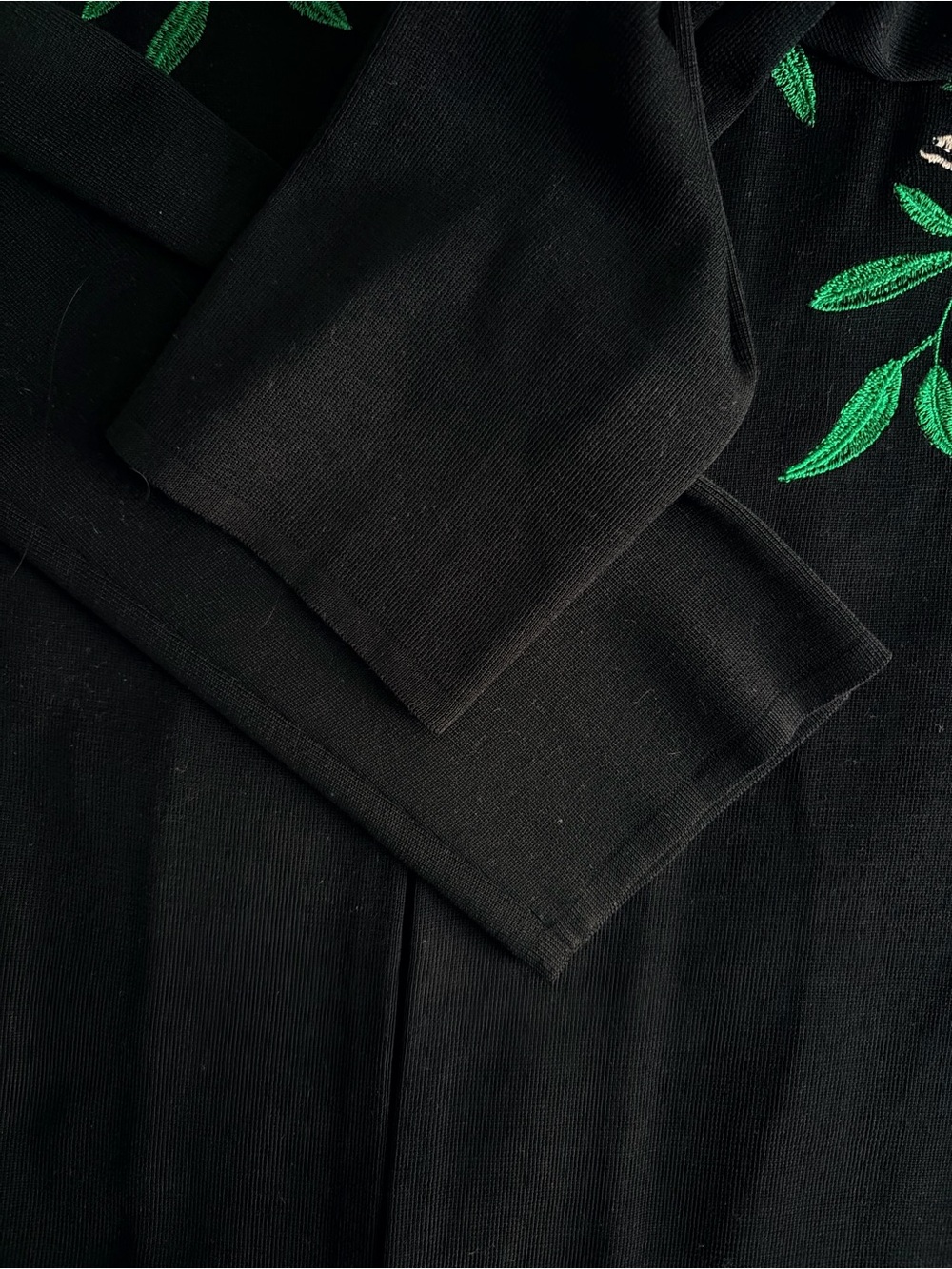 Ming Wang Black Green Embroidered Open Front Jacket Blazer Cardigan, Small - Picture 8 of 10